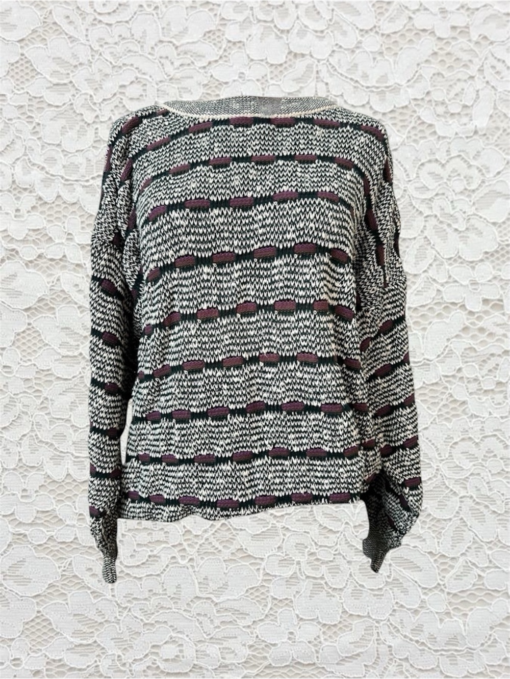 vintage 80’s style retro patterned grandpa sweater